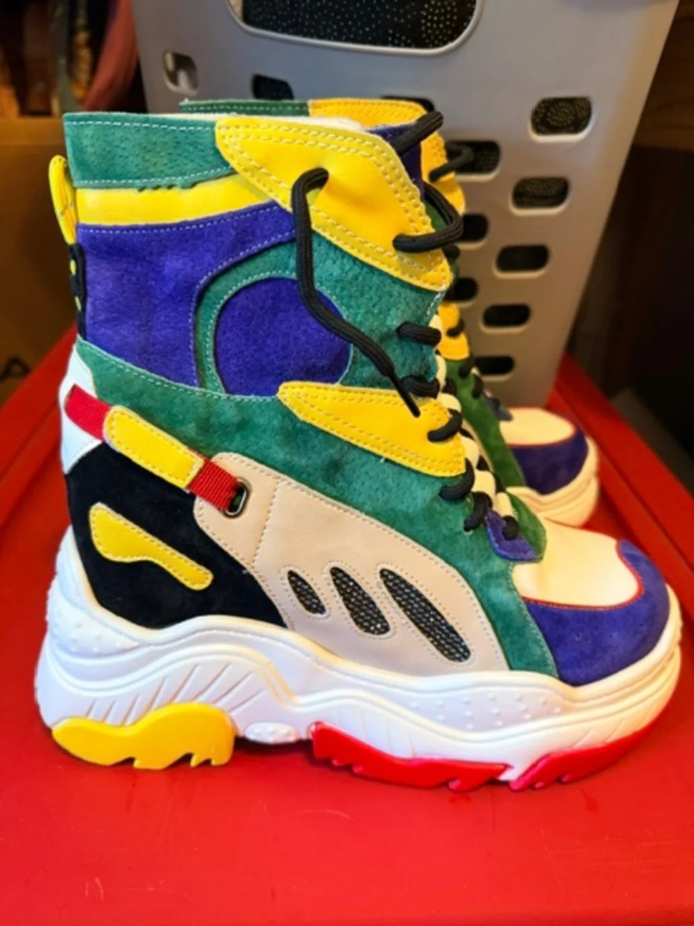 Platform rave sneaker boots